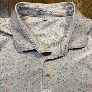 Peter Millar Men's Golf Print Polo Collared Shirt - Multicolor